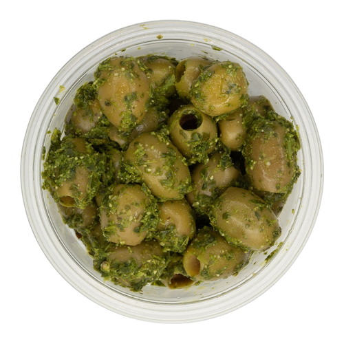 EF GROENE OLIJVEN MET PESTO 150G 
