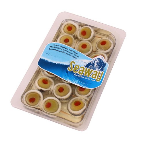 ANSJOVISSPIESJES GEMARINEERD MET OLIJVEN 200G