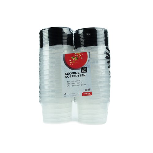 EF LEKVRIJE SOEPPOT 800ML ZWART DEKSEL 24ST 