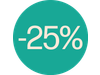 EF STICKER 25% KORTING D28 500ST
