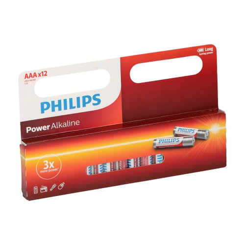 PHILIPS BATTERIJ AAA POWER ALKALINE LR03 1,5V 12ST