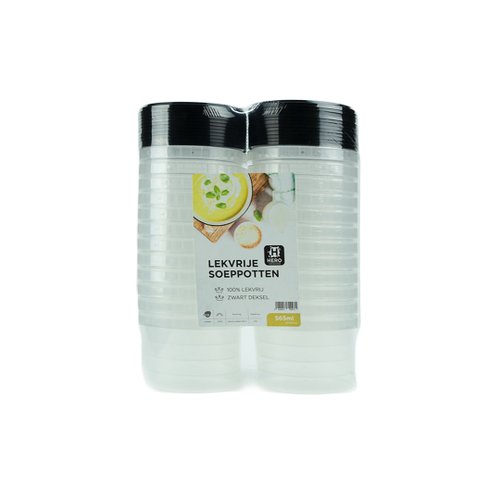 EF LEKVRIJE SOEPPOT 565ML ZWART DEKSEL 24ST 