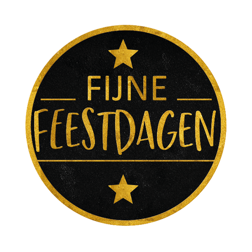 EF STICKER FIJNE FEESTDAGEN ZWART/GOUD D50MM 500ST