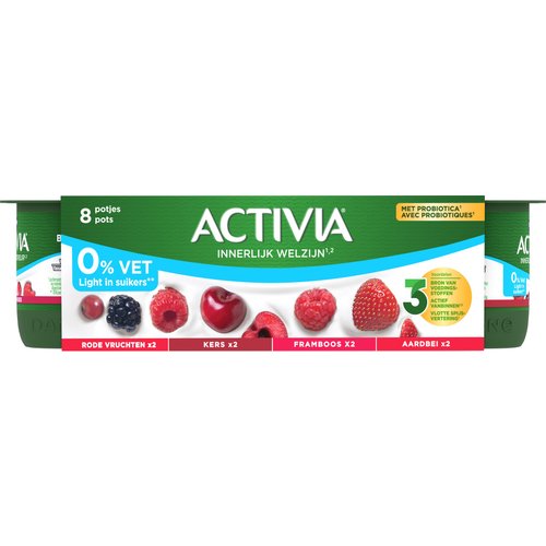 ACTIVIA YOGHURT 0% VET VRUCHTEN PANACHE 8X125G 
