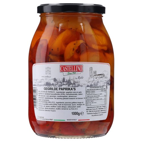 EF CASTELLINO GEGRILDE RODE/GELE PAPRIKASTUKJE 1KG
