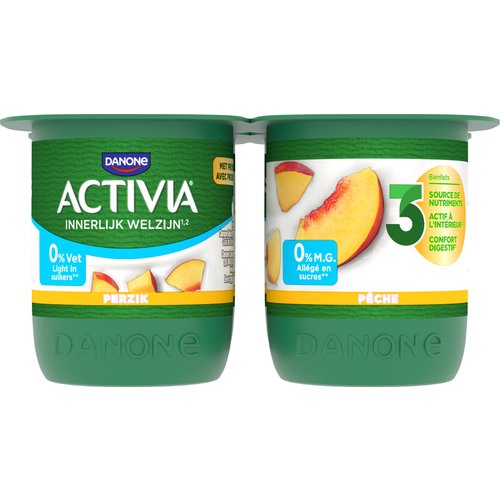 ACTIVIA YOGHURT 0% VET PERZIK 4X125G 