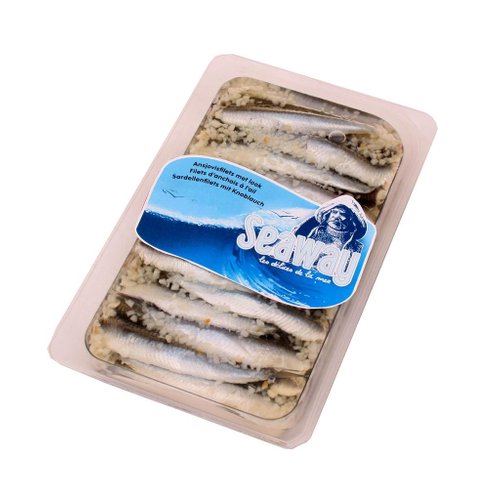 ANSJOVIS GEMARINEERD MET LOOK 200G SEAWAY